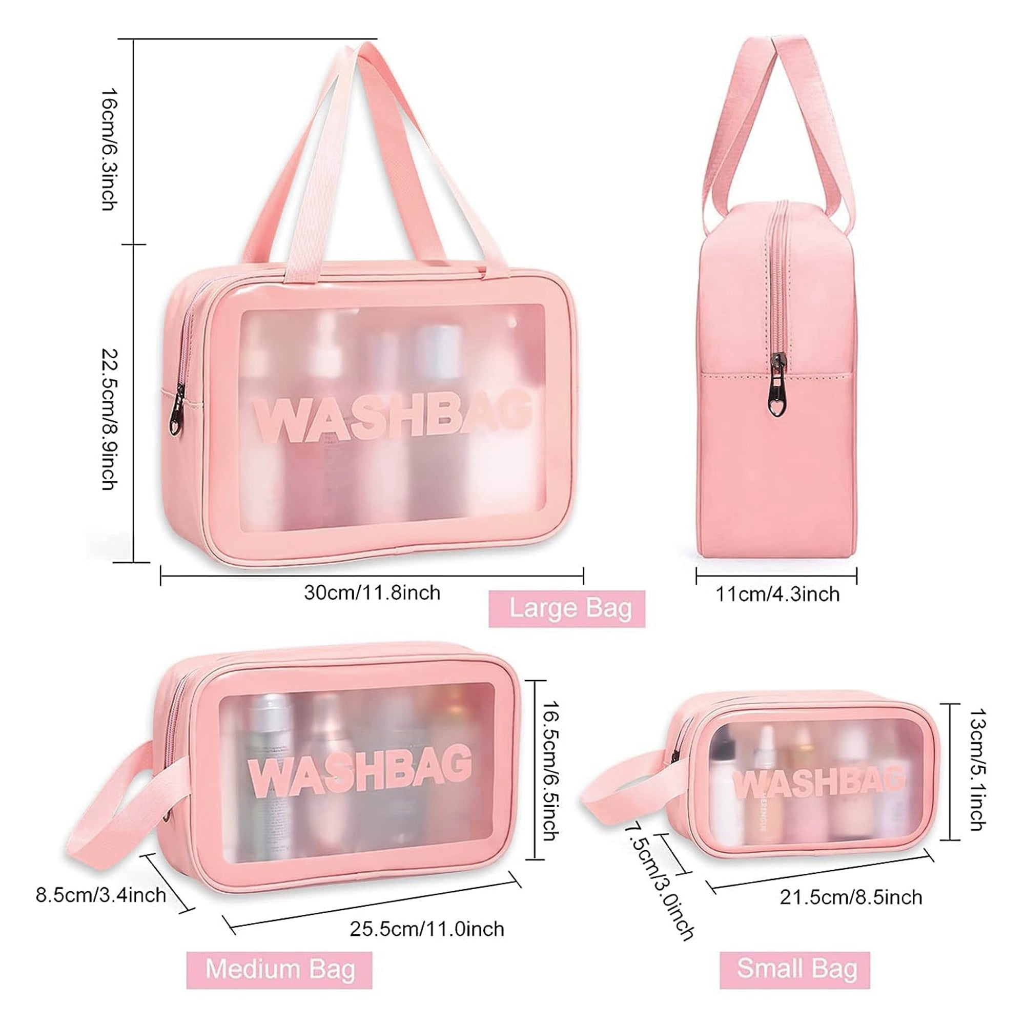 Travel Makeup Pouch Set Toiletries Bag Cosmetic Organizer Pouch