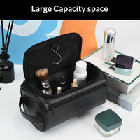 Thumbnail for Large Capacity Vegan Leather Toiletry Travel Bag for Men & Women , Waterproof toiletry Wash Bag