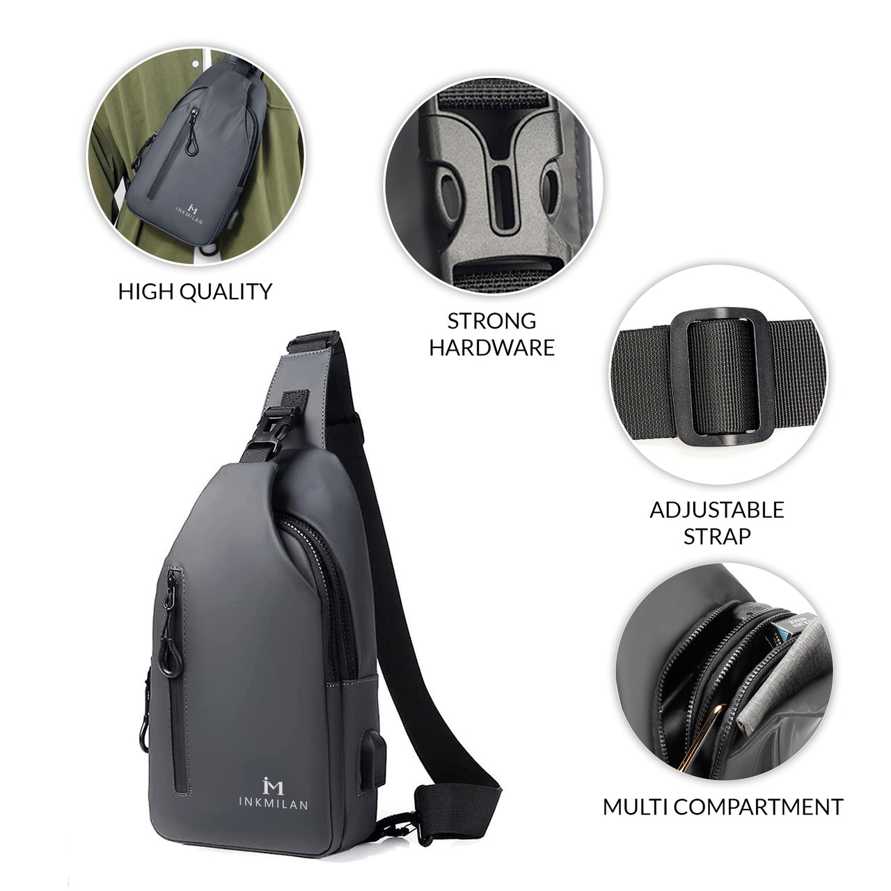 Arctic Hunter Sling Bag Water Resistant Cross Body Chest Bag Outdoor  Cycling Chest Shoulder Bags