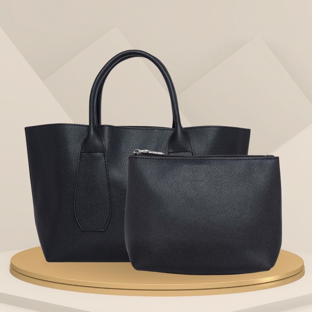 Leather Tote with Bag Pouch