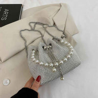 Thumbnail for Rhinestone Clutch Pearl Handbag