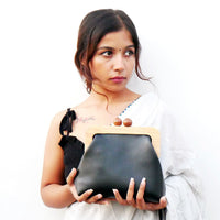 Thumbnail for Wooden Frame Boho Handbag