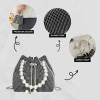 Thumbnail for Rhinestone Clutch Pearl Handbag