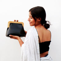 Thumbnail for Wooden Frame Boho Handbag