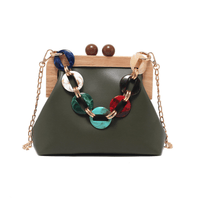 Thumbnail for Wooden Frame Boho Handbag - INKMILAN