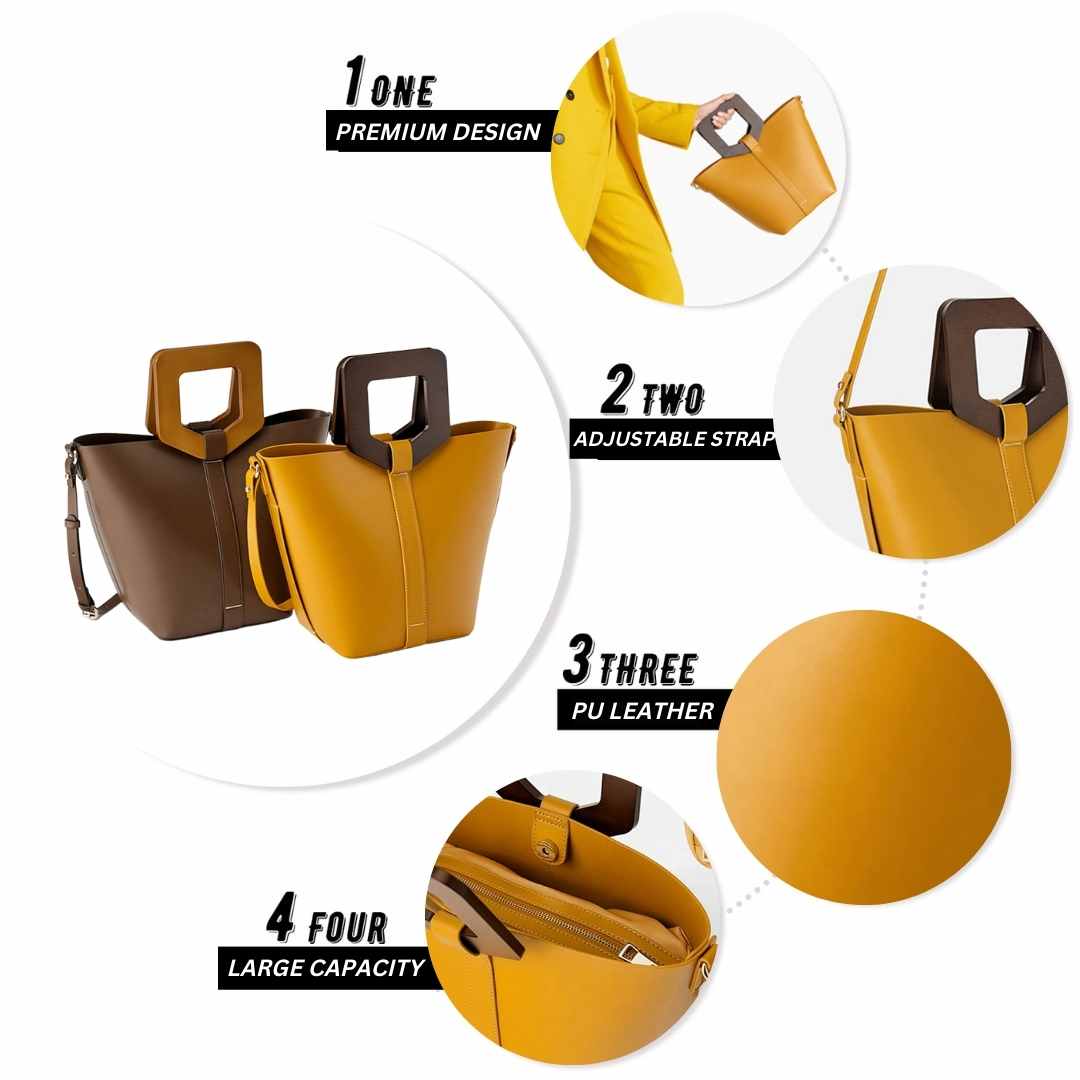 Summer Wooden Handle Handbag